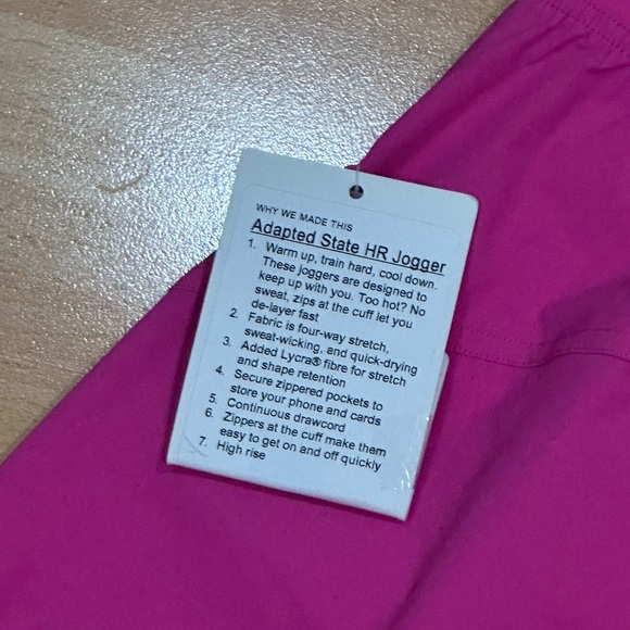 Brand New Lululemon Adapted State Jogger in Sonic Pink - Picture 7 of 13